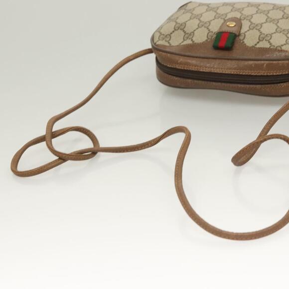 GUCCI GG Supreme Web Sherry Line Bag Pvc Beige Gold 89 02 066 - Picture 7 of 16